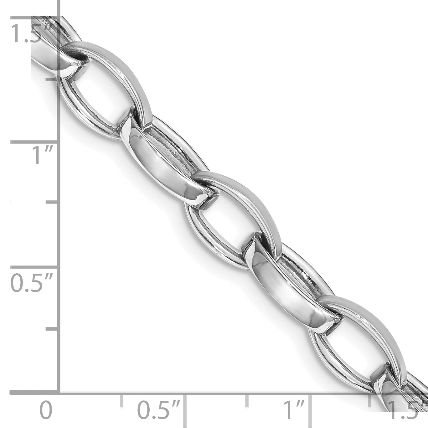 14k WG 6.6mm Hand Polished and Satin Fancy Link Bracelet