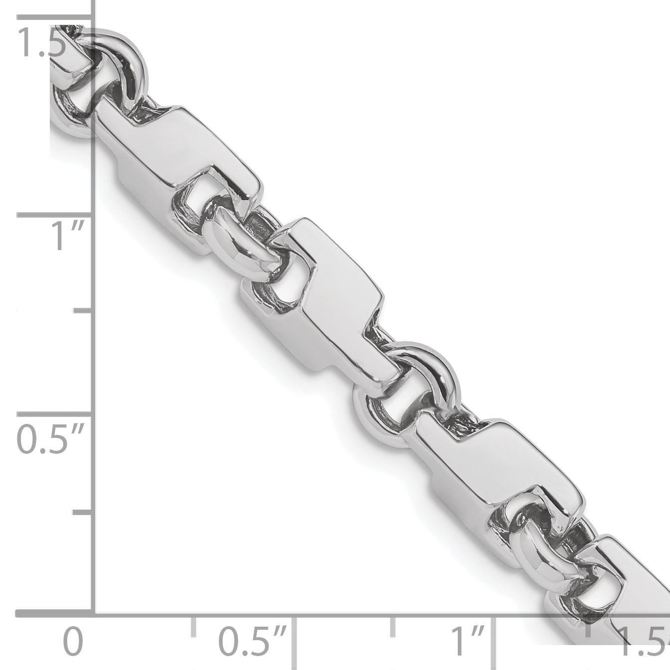 14k White Gold 6.6mm Hand-polished Fancy Link Bracelet