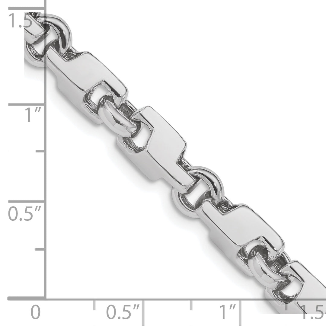 14k White Gold 6.6mm Hand-polished Fancy Link Chain