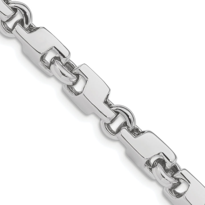 14k White Gold 6.6mm Hand-polished Fancy Link Chain