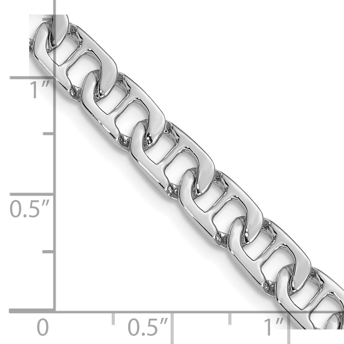 14k White Gold 6.5mm Hand-polished Fancy Anchor Link Bracelet