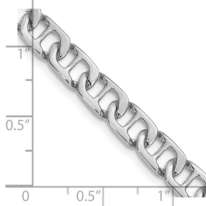 14k White Gold 6.5mm Hand-polished Fancy Anchor Link Bracelet