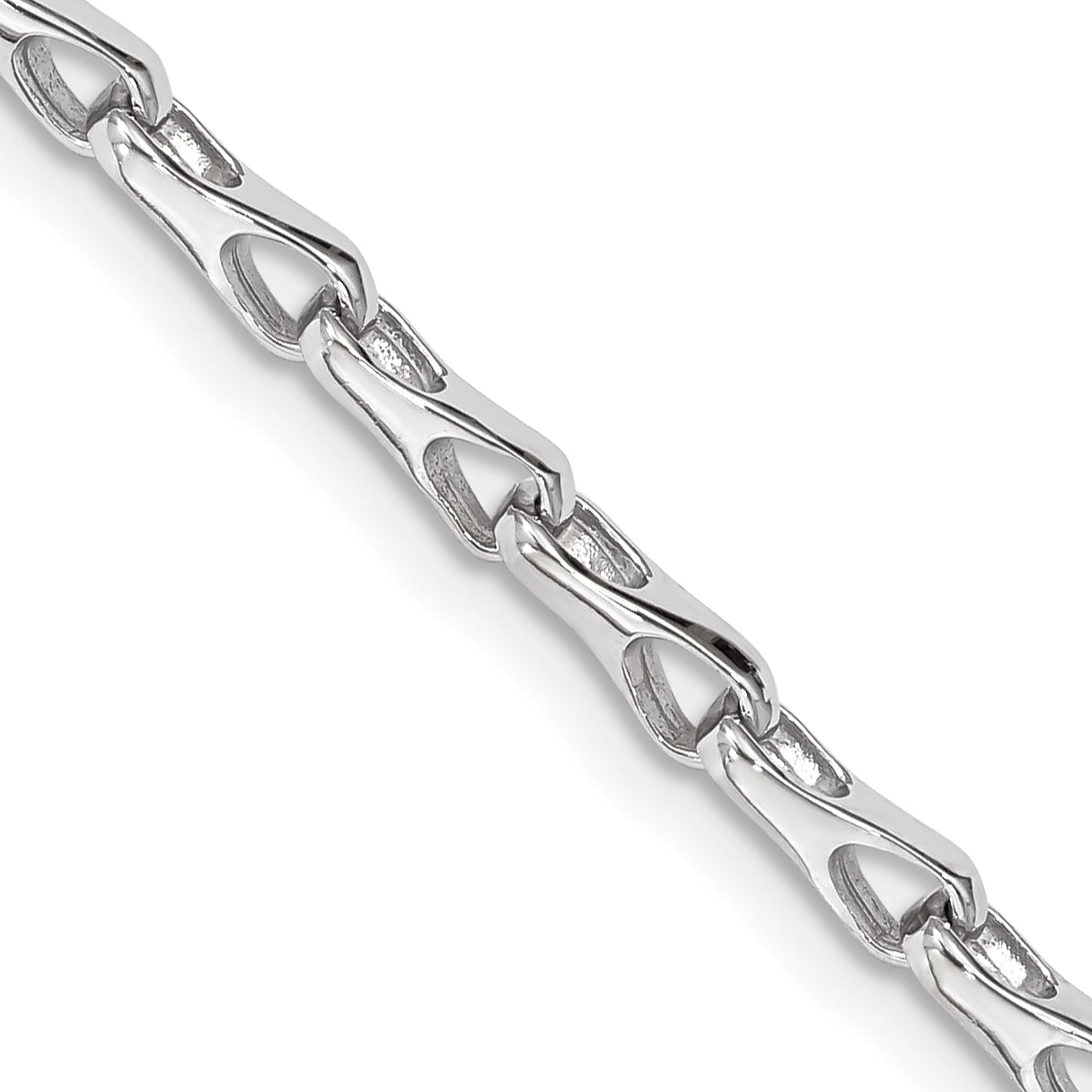 14k WG Hand Polished 3.5mm Fancy Link Chain