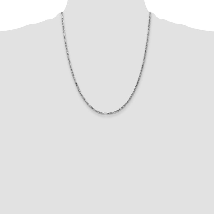 14k White Gold 2.5mm D/C Milano Rope Chain