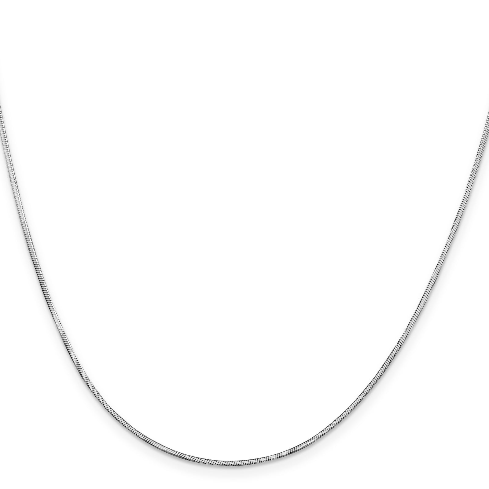 14k White Gold 1mm Octagonal Snake Chain