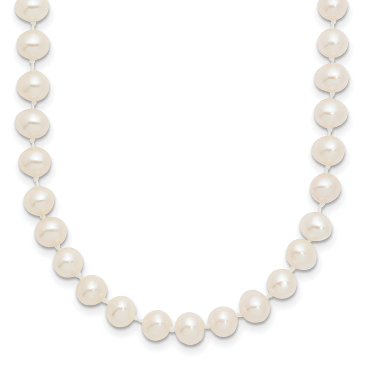 14k WG 5-6mm White Near Round Freshwater Cultured Pearl Necklace