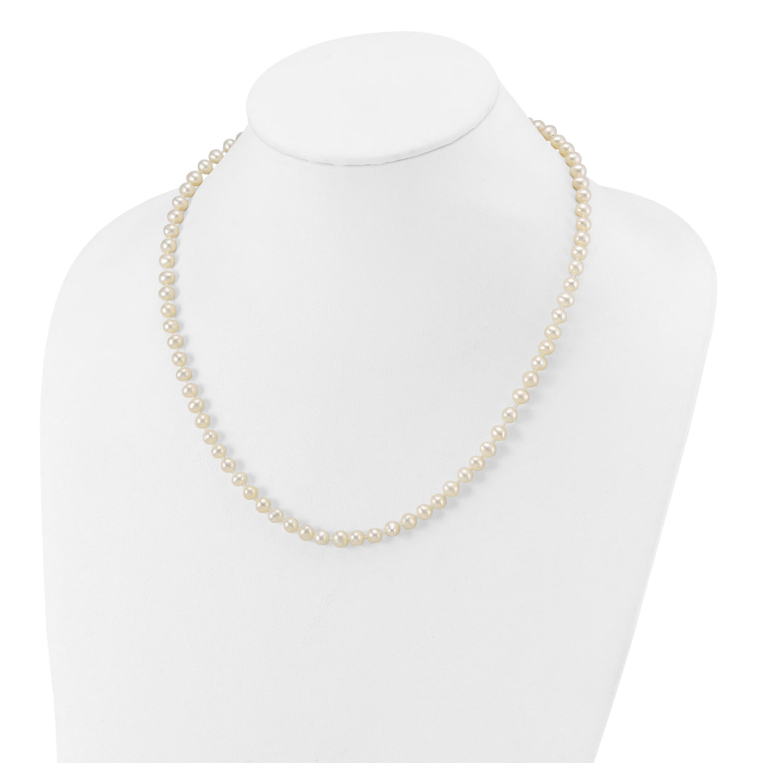14k WG 5-6mm Near Rnd Wht Freshwater Cultured Pearl 18in Necklace
