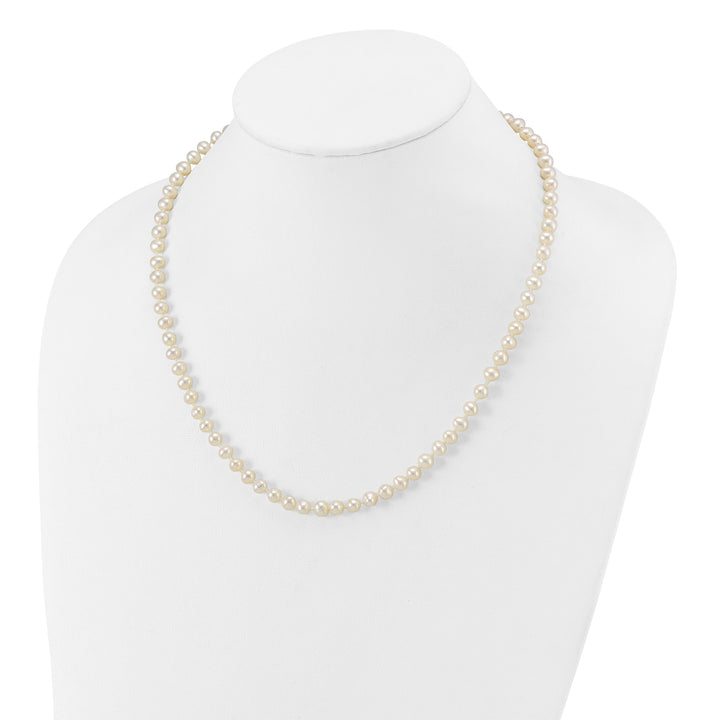 14k WG 5-6mm Near Rnd Wht Freshwater Cultured Pearl 18in Necklace