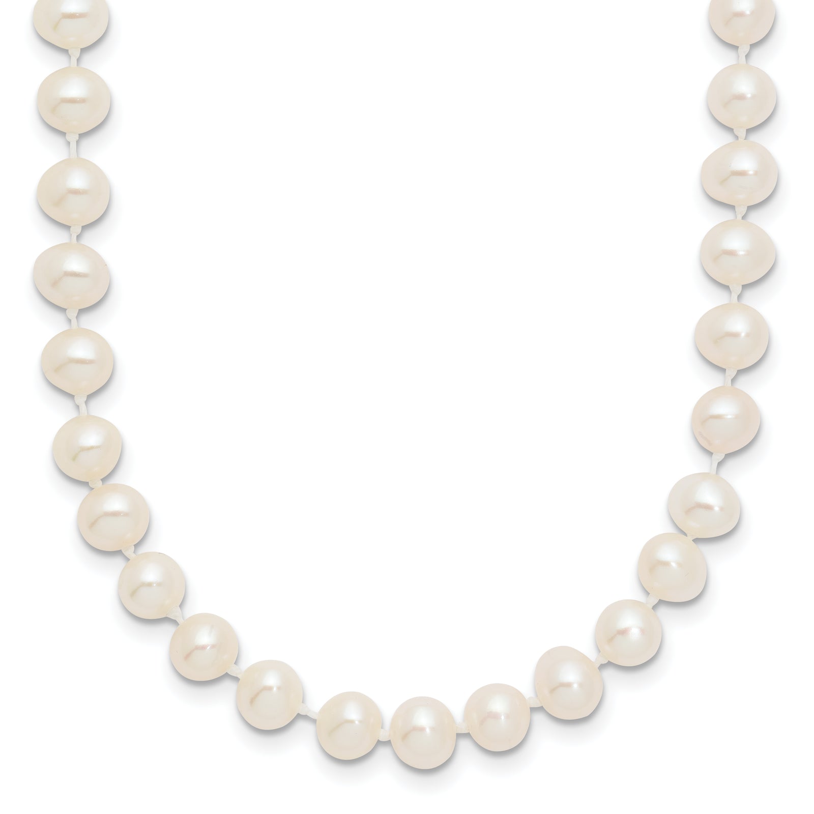 14k WG 5-6mm White Near Round Freshwater Cultured Pearl Necklace