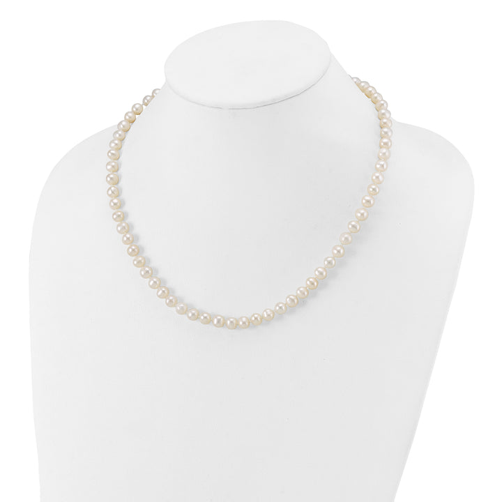 14k WG 6-7mm Near Rnd Wht Freshwater Cultured Pearl 18in Necklace