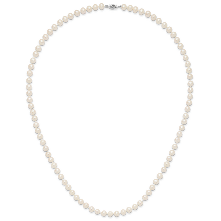 14k WG 6-7mm White Freshwater Cultured Pearl 24in Necklace