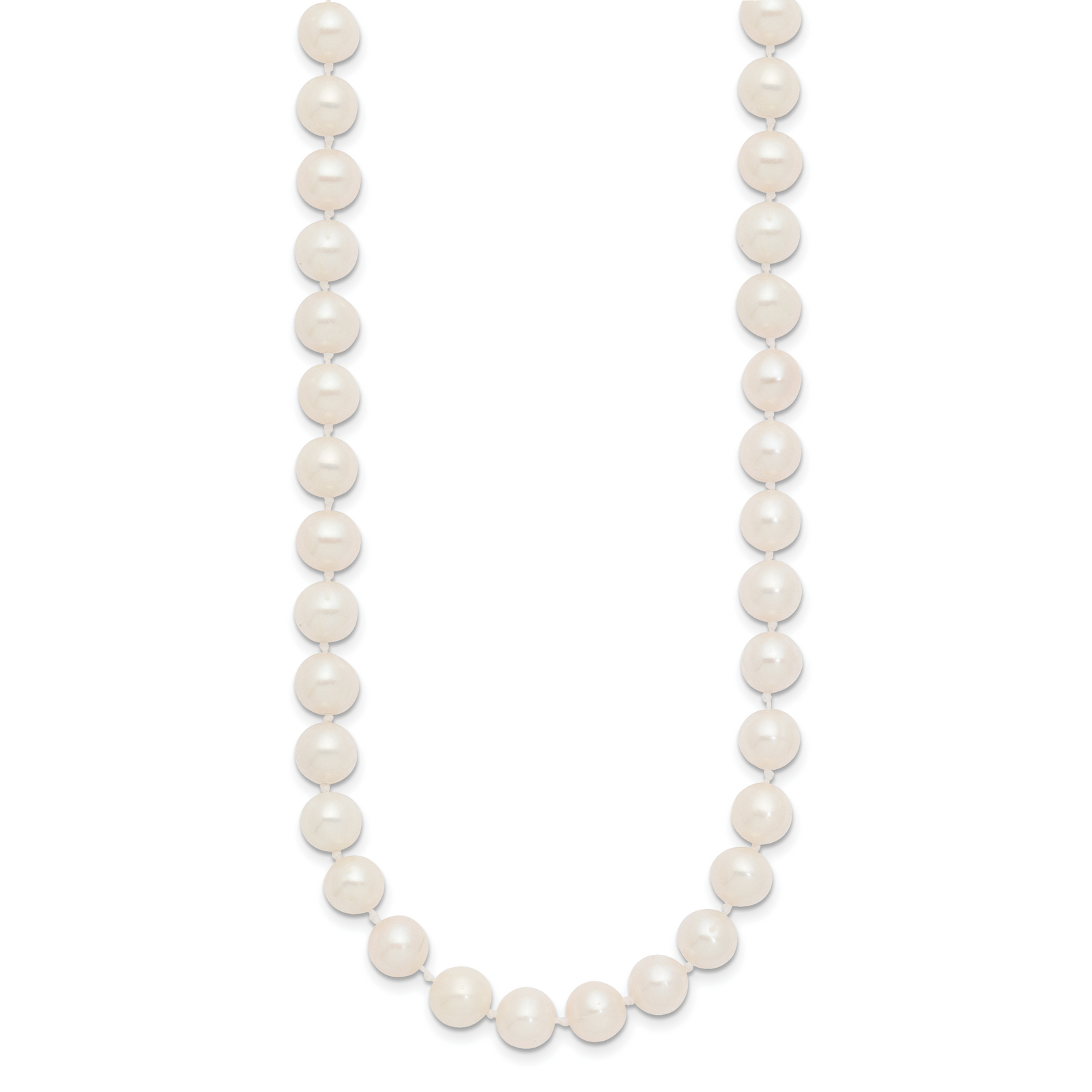 14k 7-8mm White Near Round Freshwater Cultured Pearl Necklace