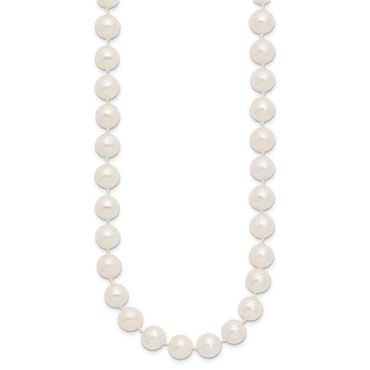 14k 8-9mm White Near Round Freshwater Cultured Pearl Necklace