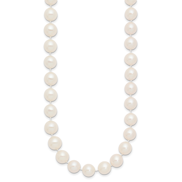 14k 9-10mm White Near Round Freshwater Cultured Pearl Necklace