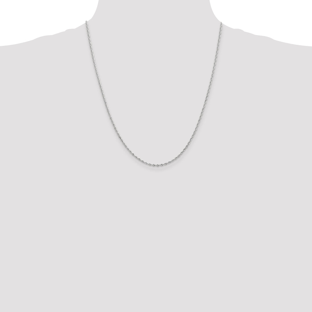 14k White Gold 1.85mm D/C Quadruple Rope Chain