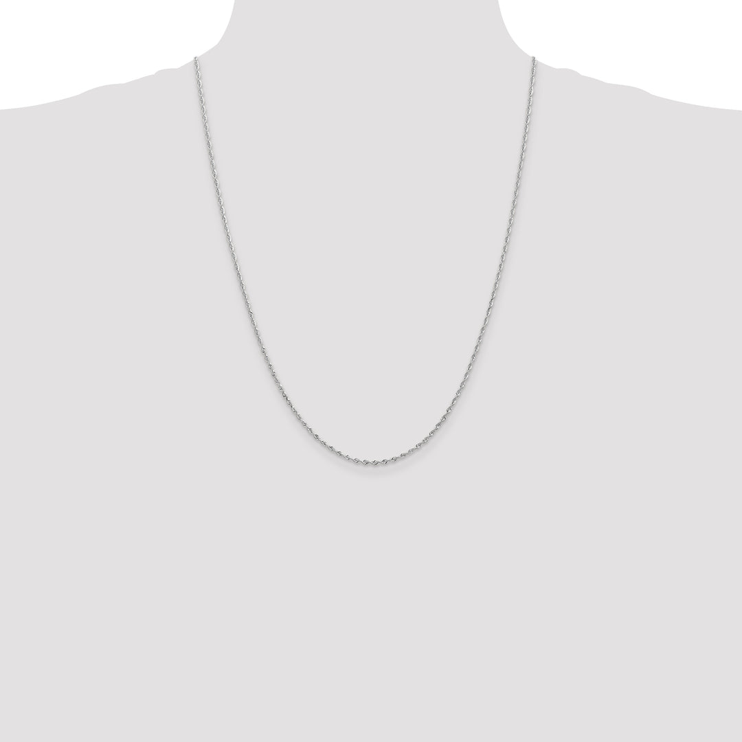 14k White Gold 1.85mm D/C Quadruple Rope Chain