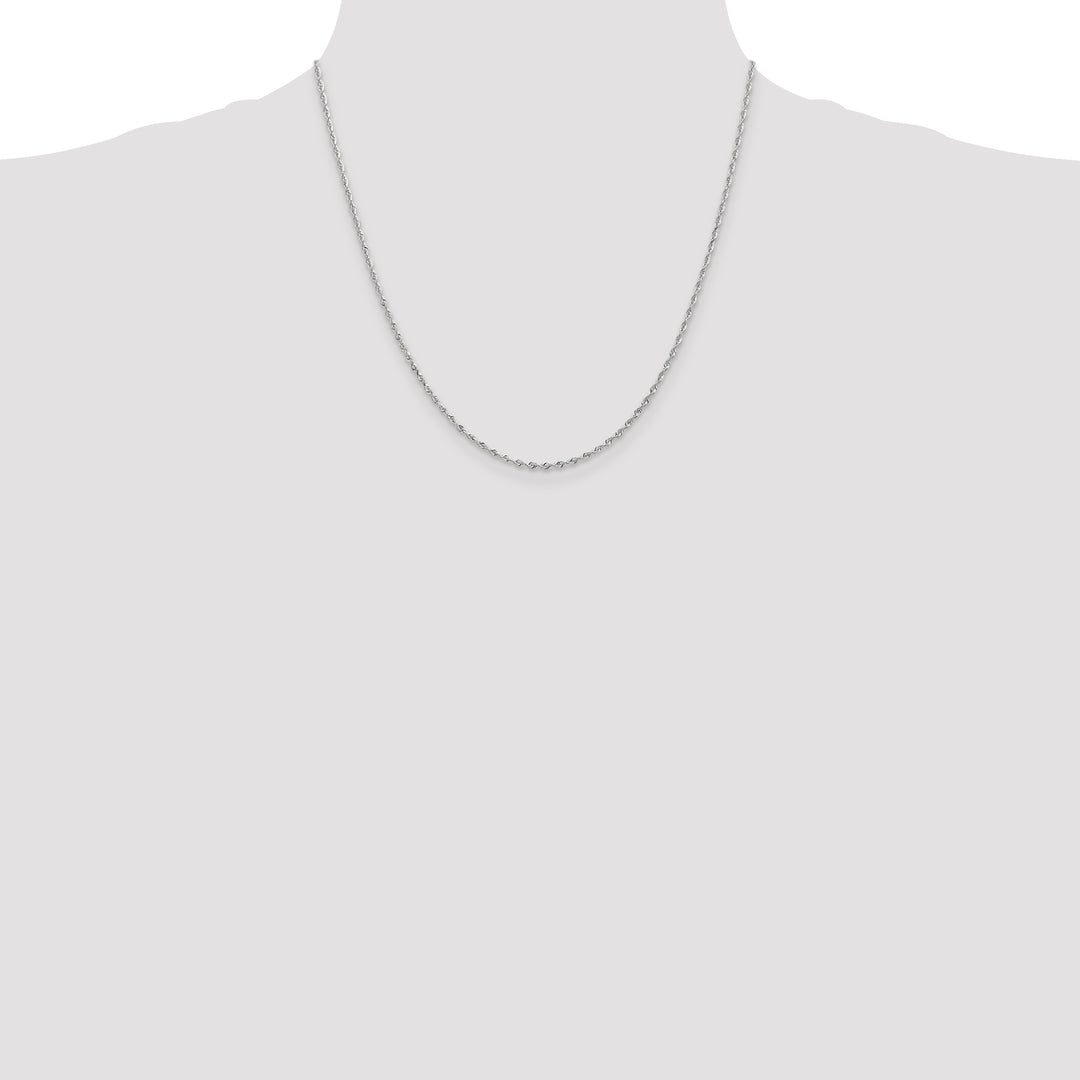 14k White Gold 1.85mm D/C Quadruple Rope Chain