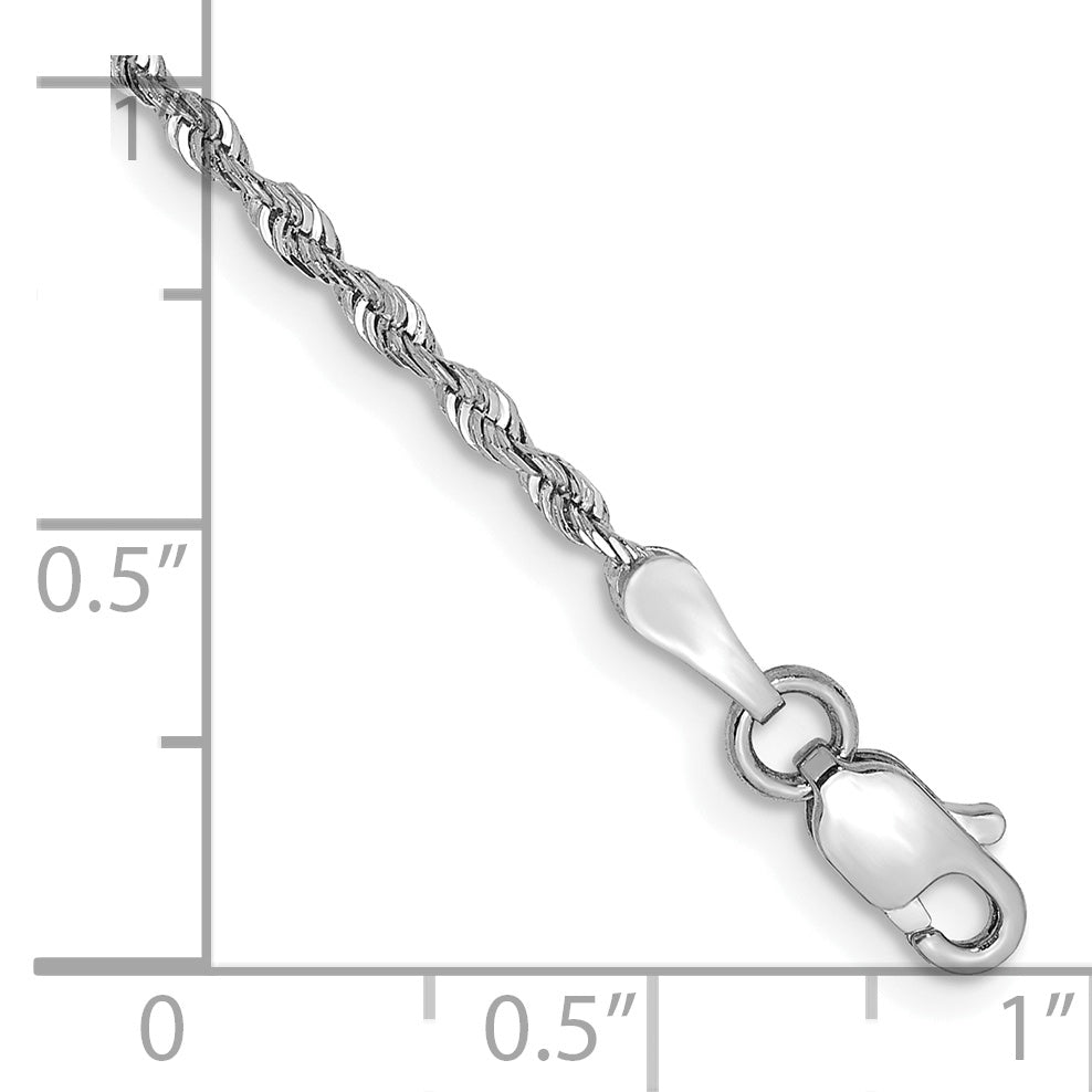 14k White Gold 1.85mm D/C Quadruple Rope Chain