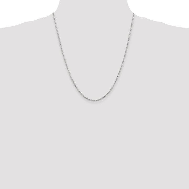14k White Gold 2.0mm D/C Quadruple Rope Chain