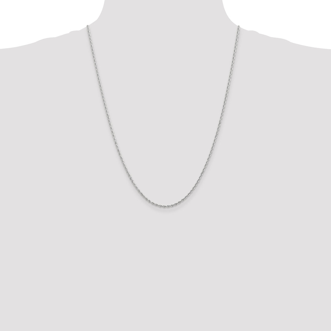 14k White Gold 2.0mm D/C Quadruple Rope Chain