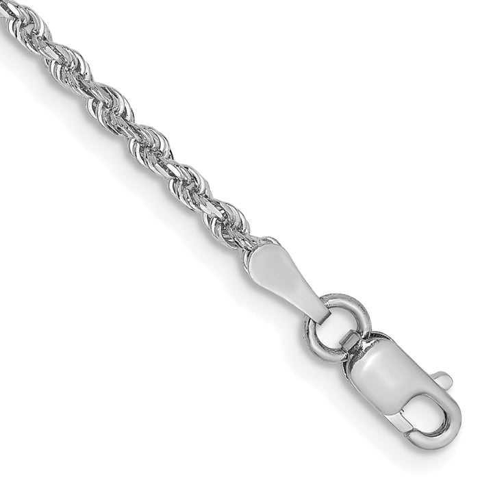 14k White Gold 2.0mm D/C Quadruple Rope Chain Anklet