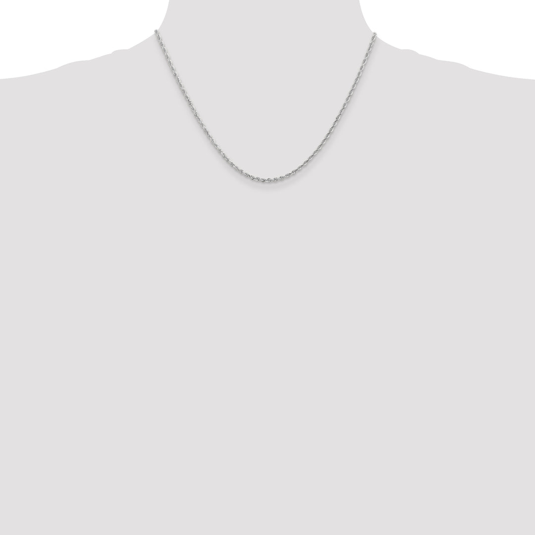 14k White Gold 2.25mm D/C Quadruple Rope Chain