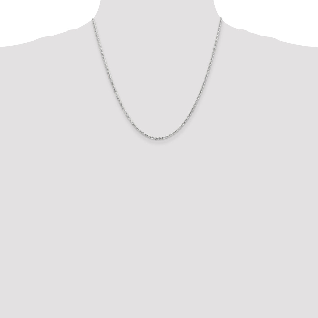 14k White Gold 2.25mm D/C Quadruple Rope Chain