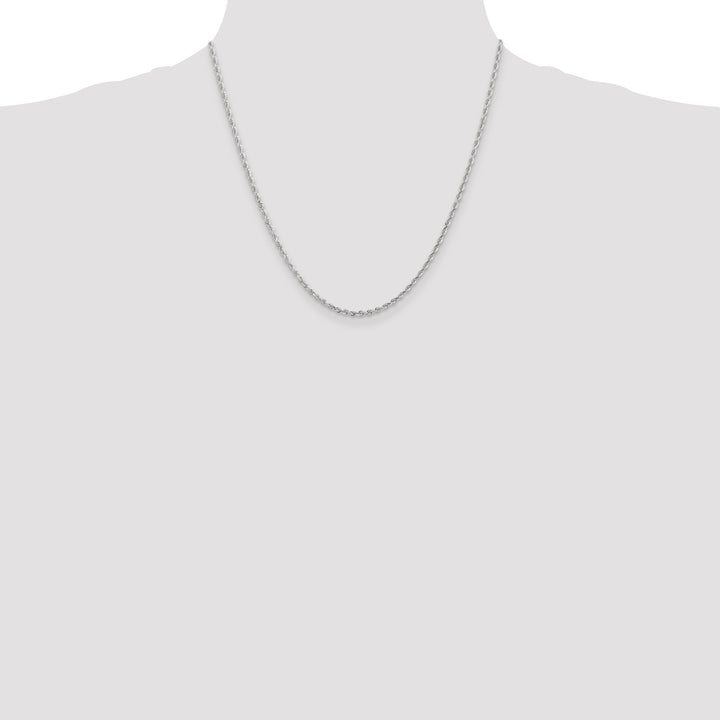 14k White Gold 2.25mm D/C Quadruple Rope Chain