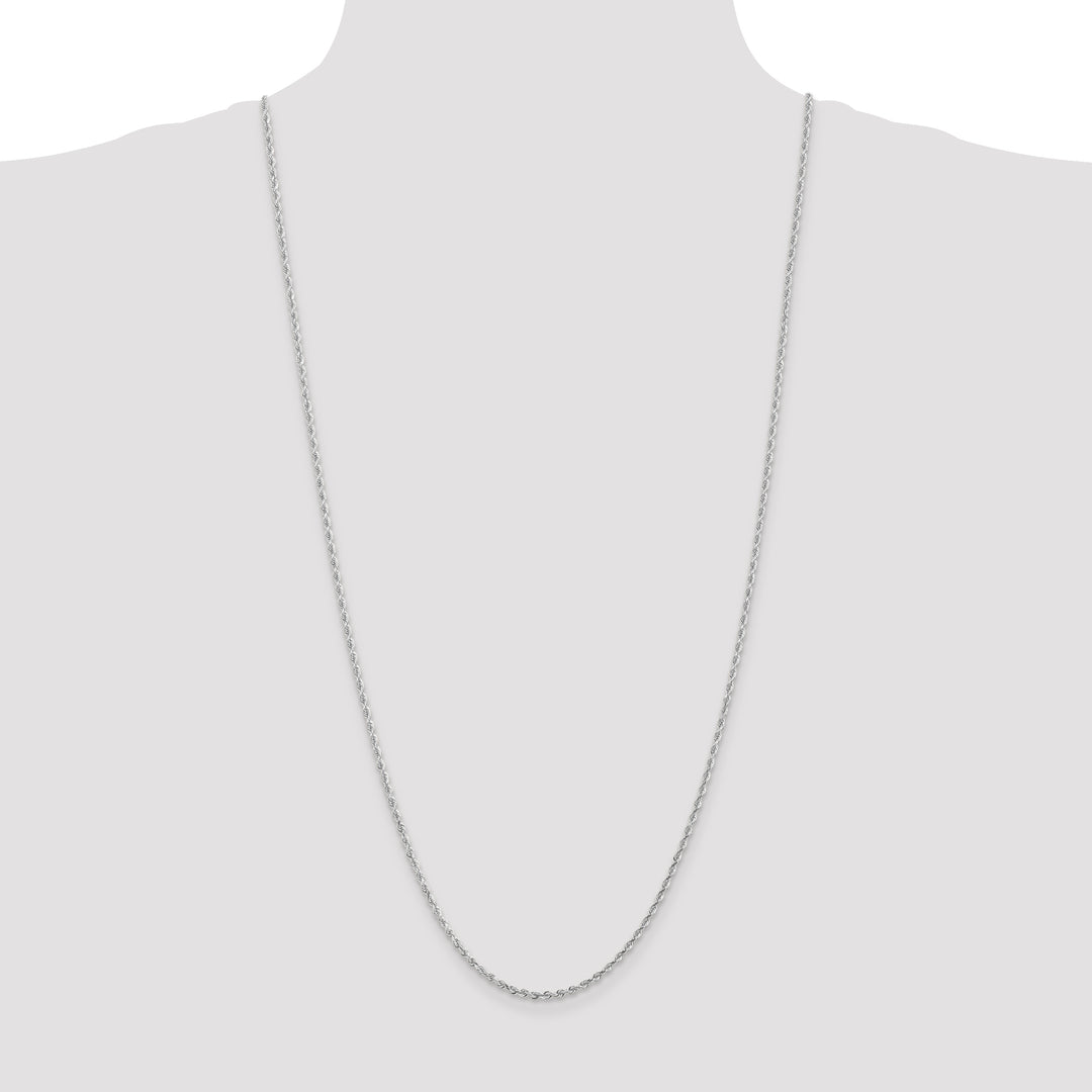 14k White Gold 2.25mm D/C Quadruple Rope Chain