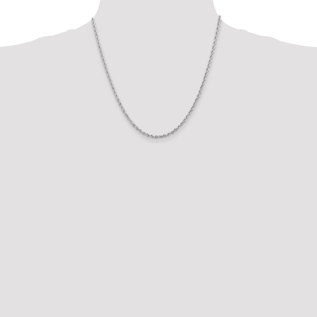14k White Gold 2.75mm D/C Quadruple Rope Chain