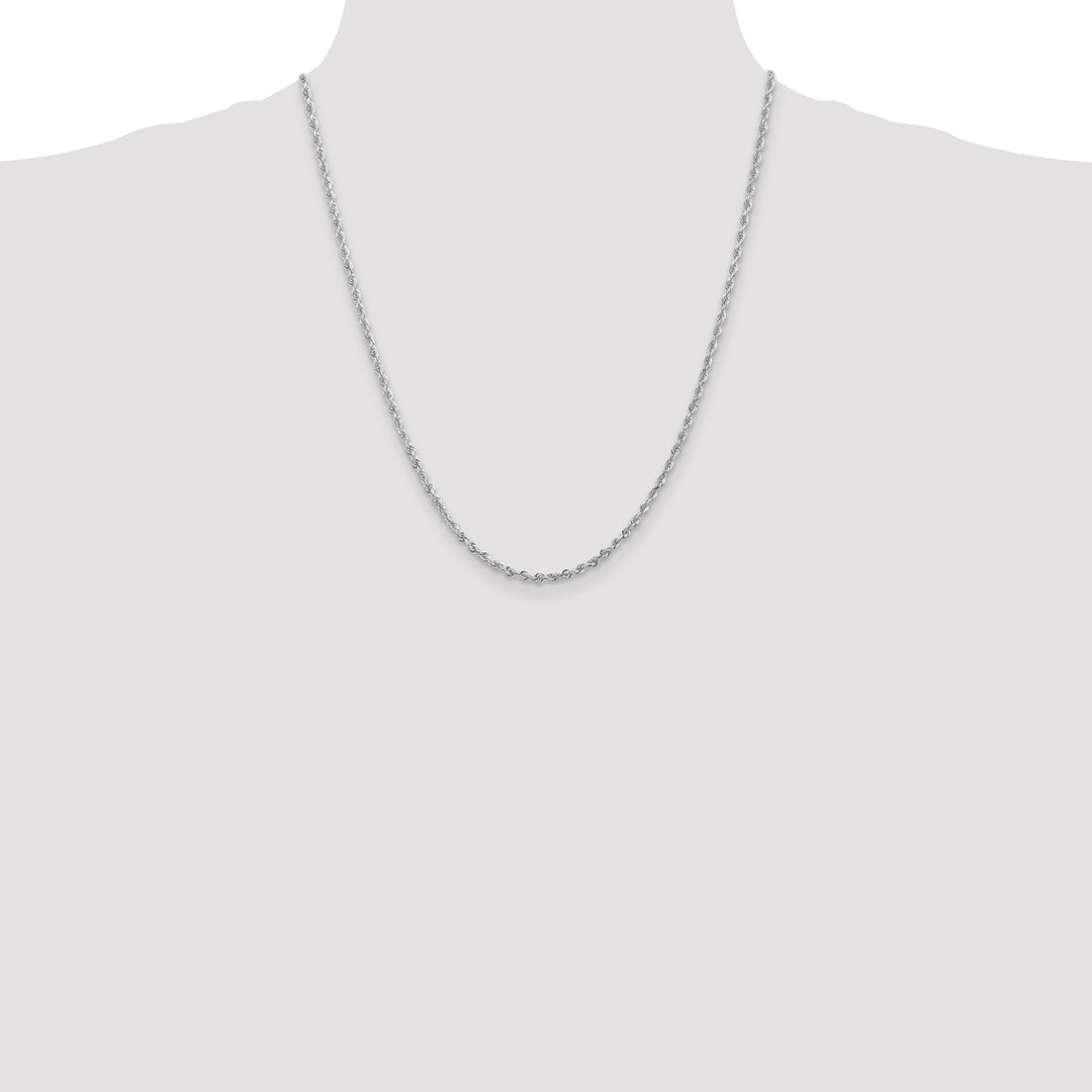 14k White Gold 2.75mm D/C Quadruple Rope Chain