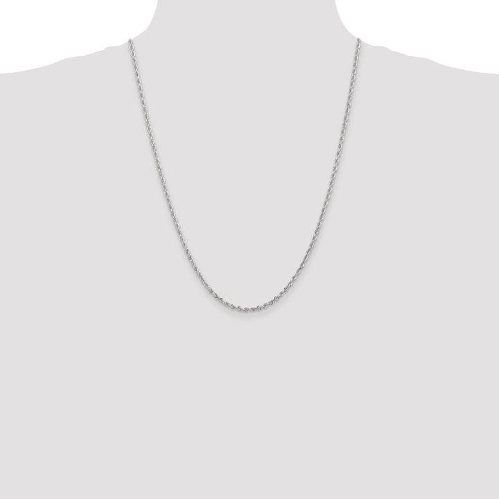 14k White Gold 2.75mm D/C Quadruple Rope Chain