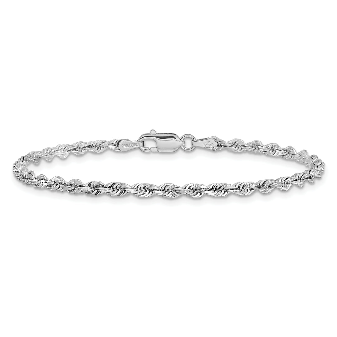 14k White Gold 3.0mm D/C Quadruple Rope Chain