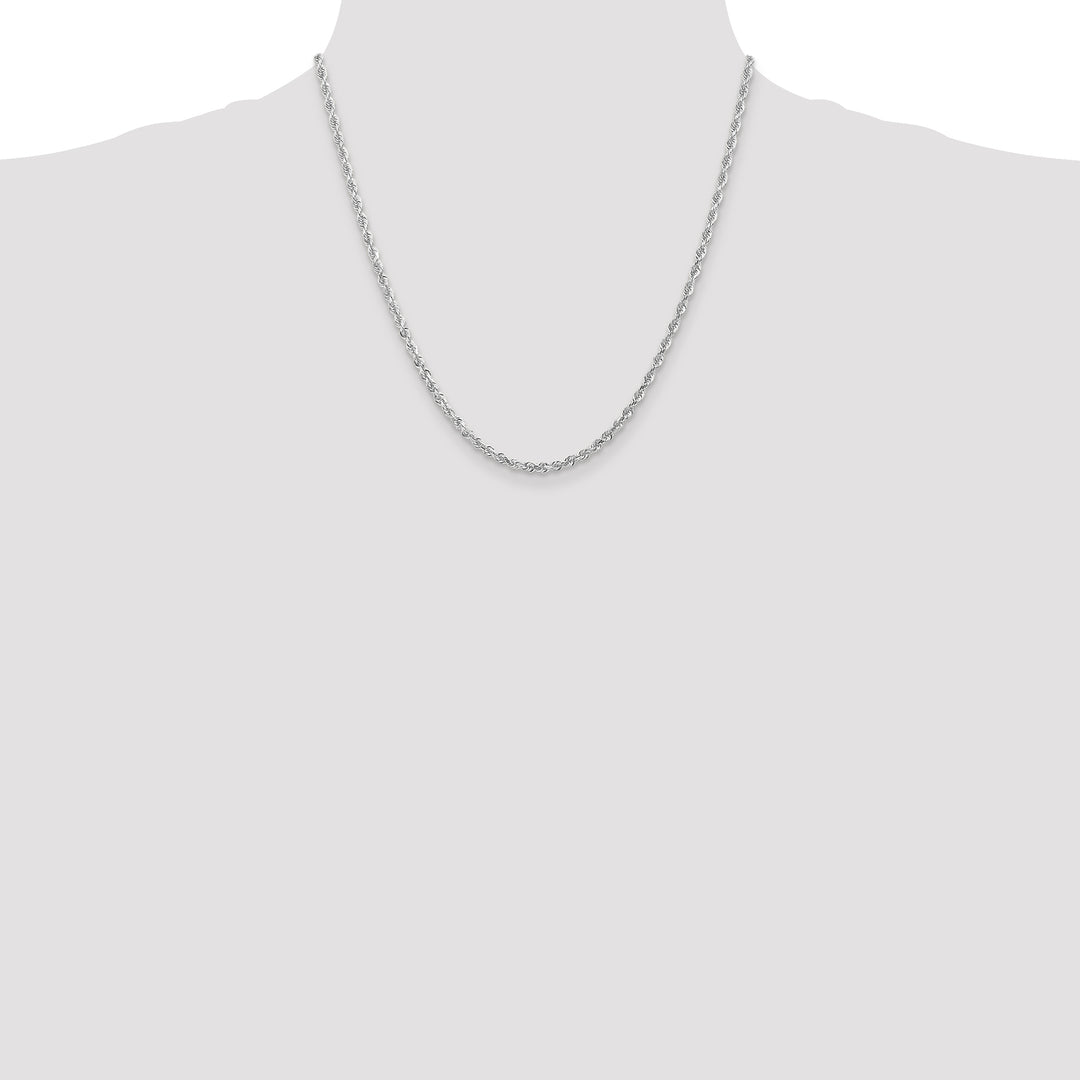 14k White Gold 3.0mm D/C Quadruple Rope Chain