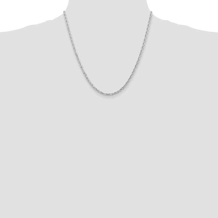 14k White Gold 3.0mm D/C Quadruple Rope Chain