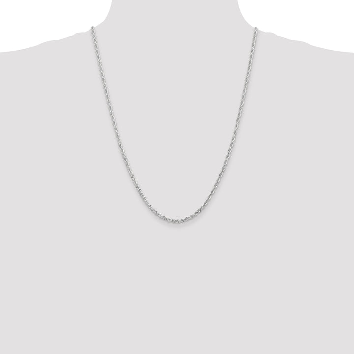 14k White Gold 3.0mm D/C Quadruple Rope Chain