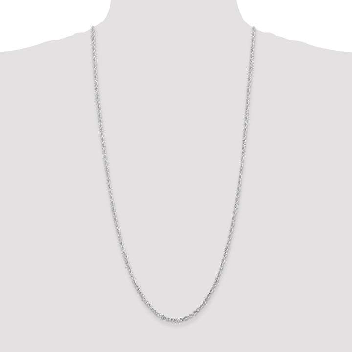 14k White Gold 3.0mm D/C Quadruple Rope Chain
