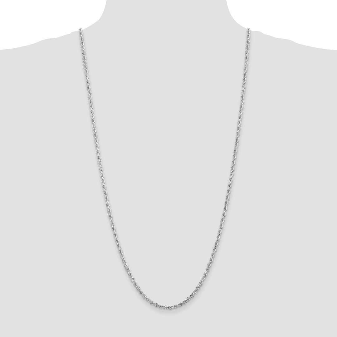 14k White Gold 3.35mm D/C Quadruple Rope Chain