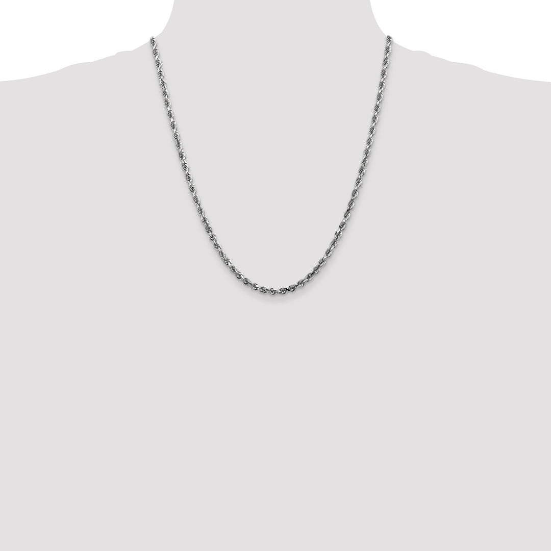 14k White Gold 4.0mm D/C Quadruple Rope Chain