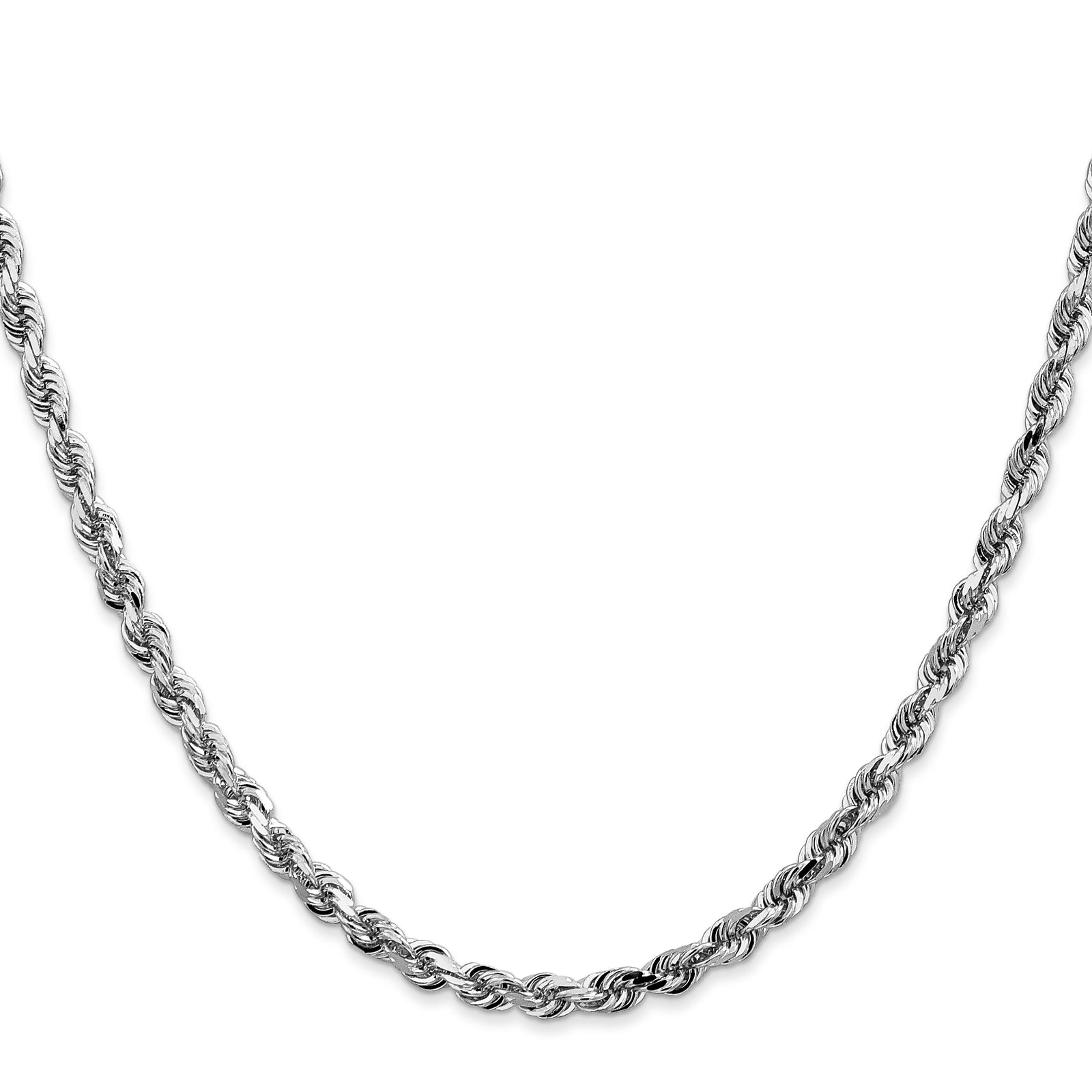14k White Gold 4mm D/C Quadruple Rope Chain