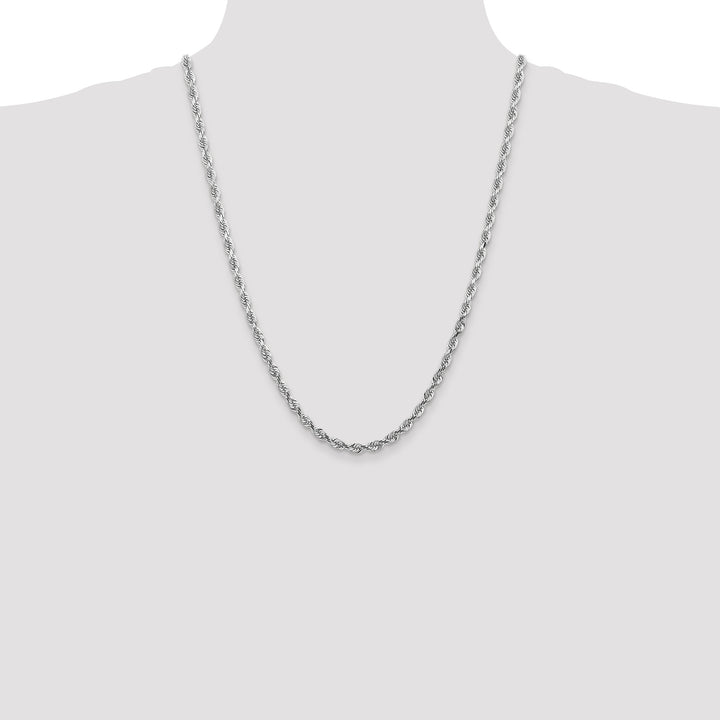 14k White Gold 4.5mm D/C Quadruple Rope Chain