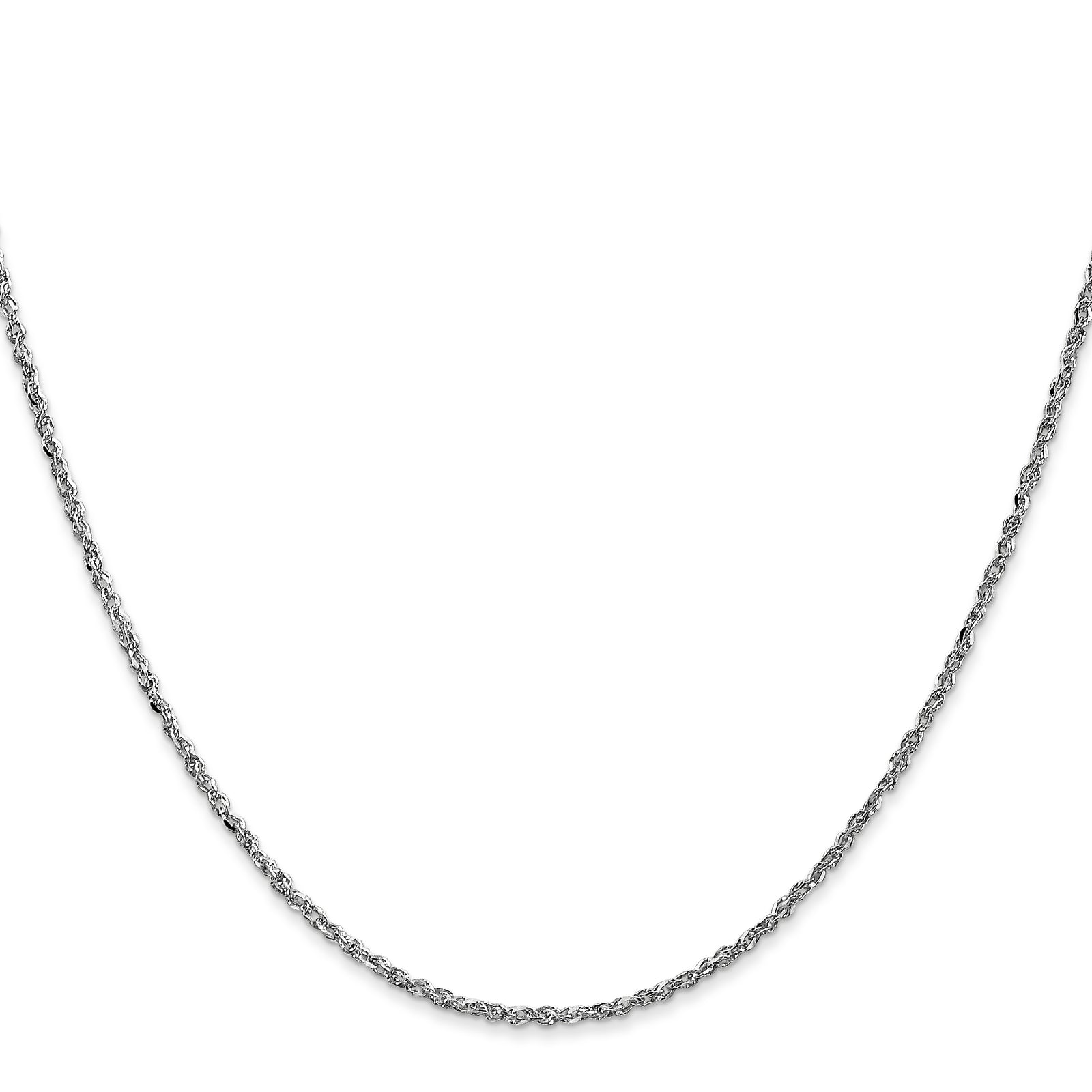 14K White Gold D/C 1.7mm Ropa Chain