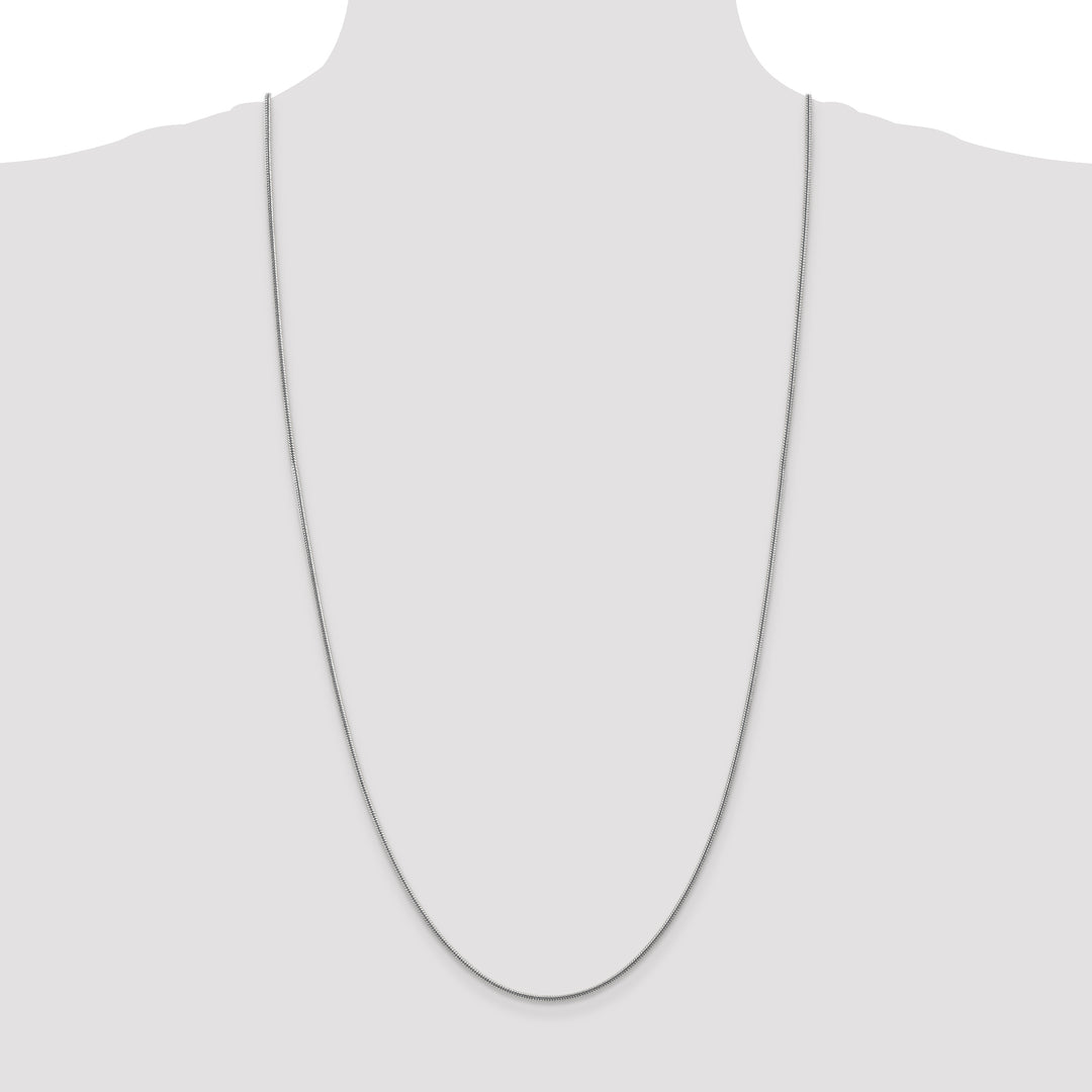 14k White Gold 1.6mm Round Snake Chain