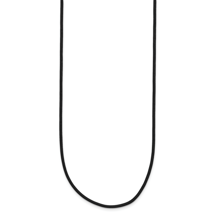 14k 1.5mm 18in Black Leather Cord Necklace