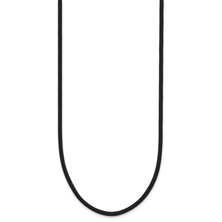 14k 2mm 18in Black Leather Cord Necklace