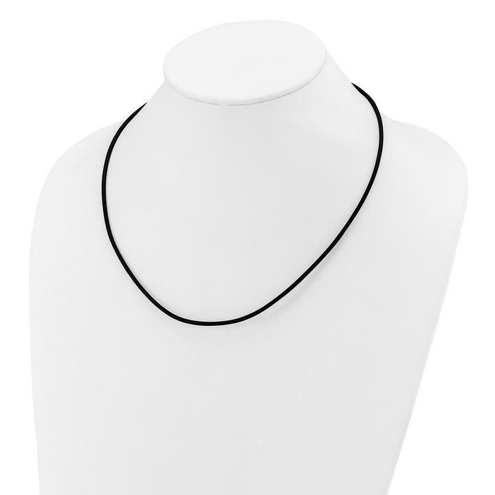 14k Yellow Clasp 2mm 20 inch Black Leather Cord Necklace