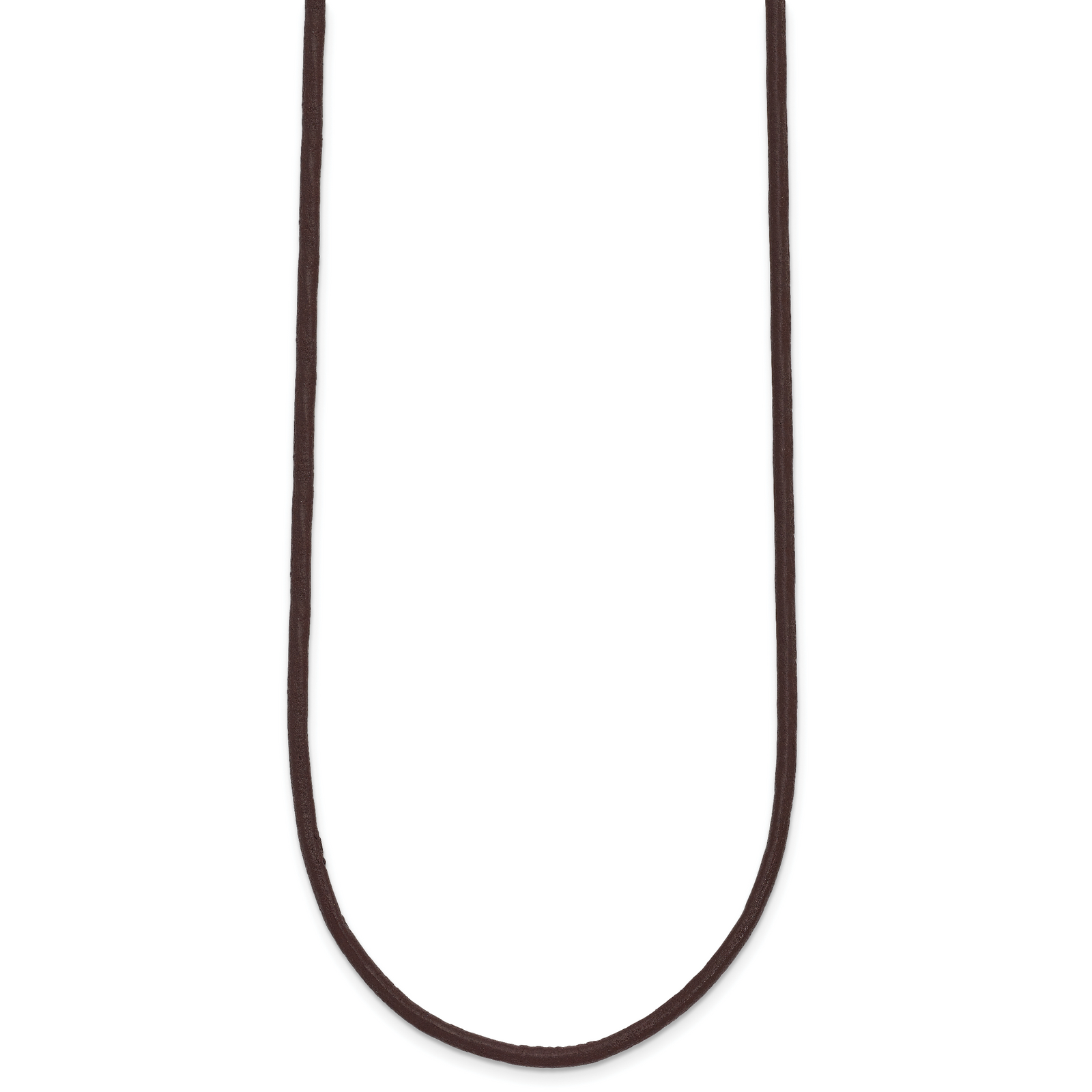 14k 2mm 16in Brown Leather Cord Necklace