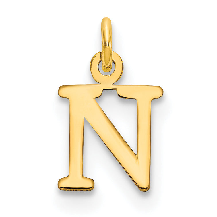 14ky Cutout Letter N Initial Pendant