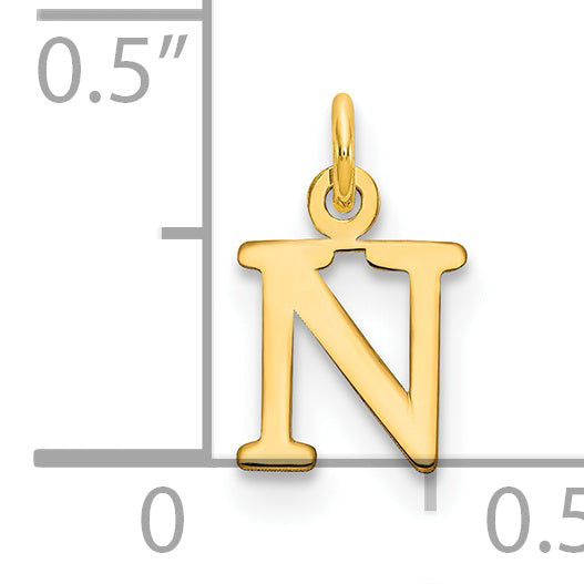 14ky Cutout Letter N Initial Pendant