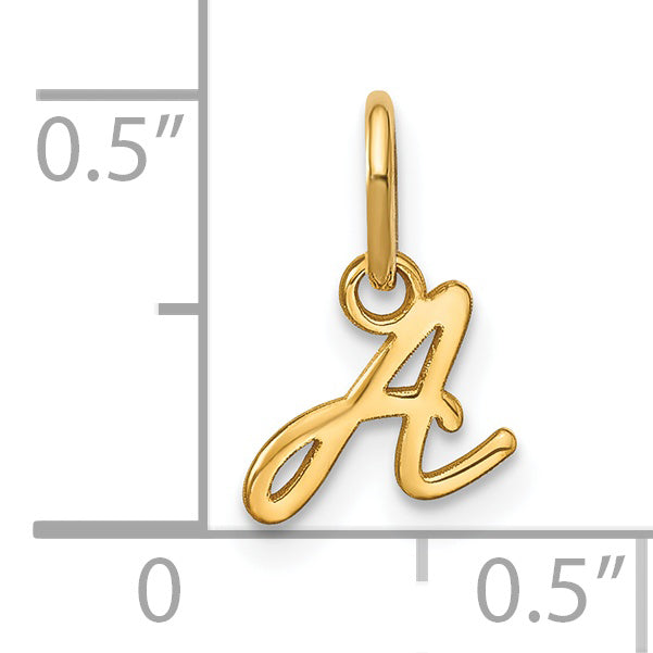 14KY Upper case Letter A Initial Charm